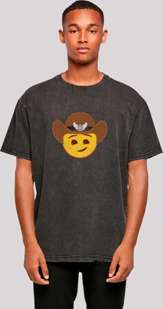 Майка "Smiling Sequin Yellow Face With Cowboy Hat"